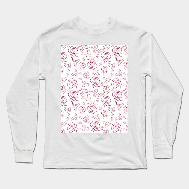 Roses pattern Long Sleeve T-Shirt by Julia_Faranchuk